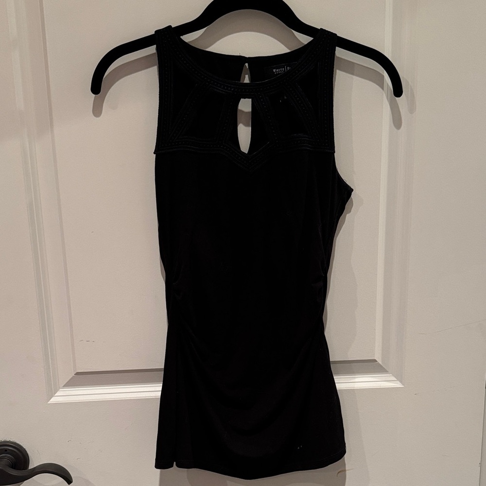 White House Black Market Keyhole Black Tank Top